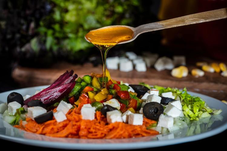 Tofu Recipe - Tofu Salad with Honey, Olives, Beets and Onions
