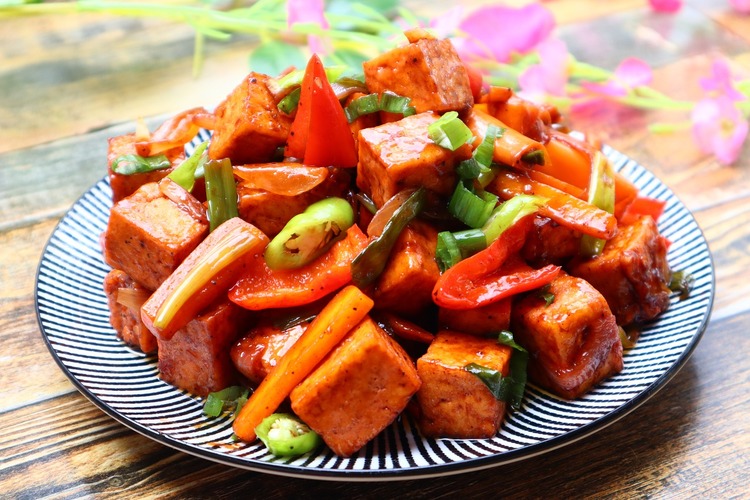 Tofu Recipe - Sweet and Sour Tofu Stir-Fry with Peppers and Onions